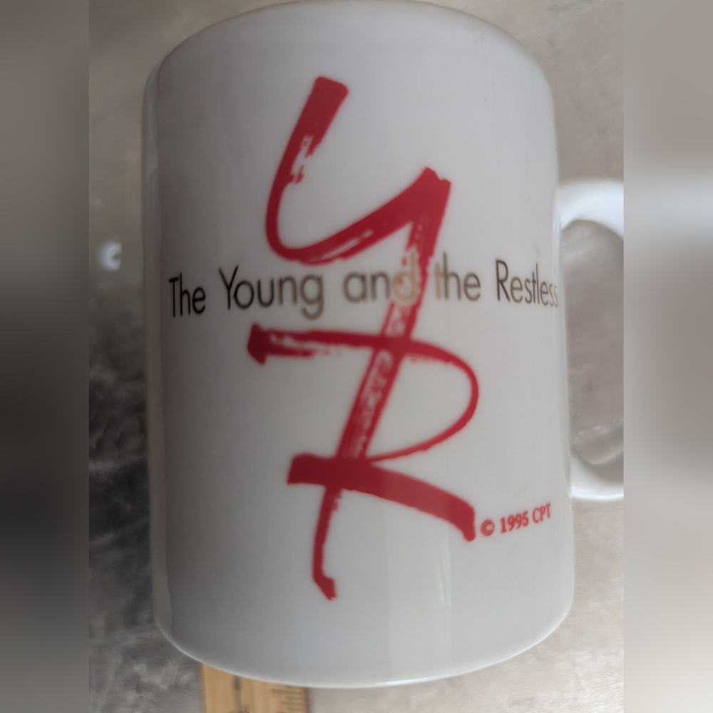 "Young And The Restless" White Mug Red Black Design Soap Opera
